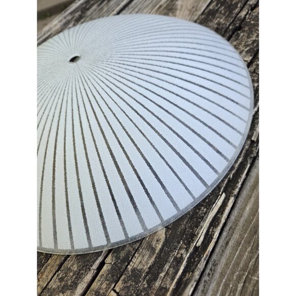 Round 14" White MCM Glass Ceiling Shade Light Dome Atomic Starburst - Picture 3 of 11